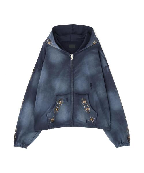 DANKE SCHON（ダンケシェーン）の「DankeSchon/ダンケシェーン/STUDS SWEAT ZIP HOODIE（パーカー・レディース・ネイビー/ブラウン/グレー・S/M/L）」の16枚目の写真