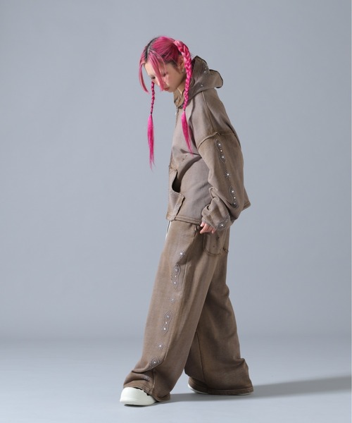 DANKE SCHON（ダンケシェーン）の「DankeSchon/ダンケシェーン/STUDS SWEAT ZIP HOODIE（パーカー・レディース・ネイビー/ブラウン/グレー・S/M/L）」の21枚目の写真