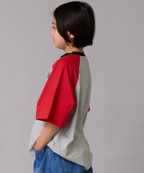 PAIRMANON STREET(ペアマノンストリート)の「【綿100%】配色ラグラン ワンポイント刺繍 半袖 Tシャツ【PAIRMANON STREET】(Tシャツ/カットソー・キッズ・ホワイト/ベージュ/ブラック/グレー/ブルー・140/130/150/110/160/120/90/100)」の12枚目の写真