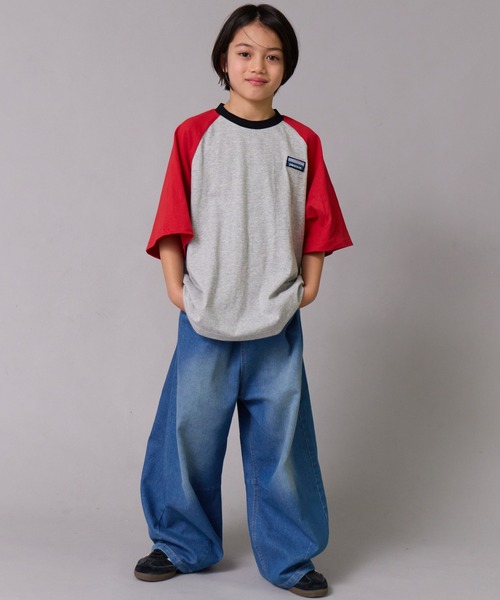 PAIRMANON STREET(ペアマノンストリート)の「【綿100%】配色ラグラン ワンポイント刺繍 半袖 Tシャツ【PAIRMANON STREET】(Tシャツ/カットソー・キッズ・ホワイト/ベージュ/ブラック/グレー/ブルー・140/130/150/110/160/120/90/100)」の14枚目の写真