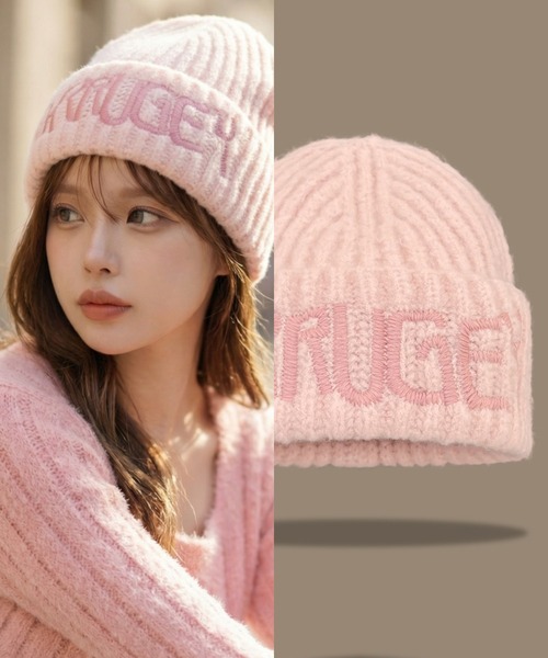 ニット帽子 ピンク ビーニー Moncler ビーニー帽 - ピンク