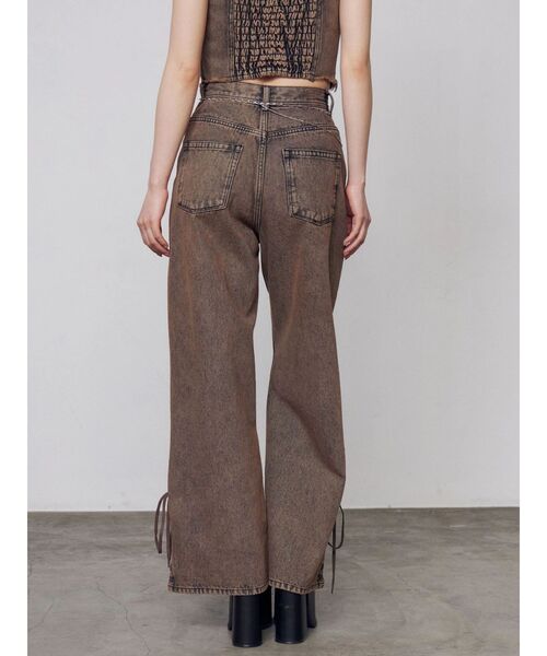 EMODA（エモダ）の「ヘムレースアップルーズデニム（デニムパンツ・レディース・ライトブルー/ブラウン/インディゴブルー・MEDIUM/SMALL）」の21枚目の写真