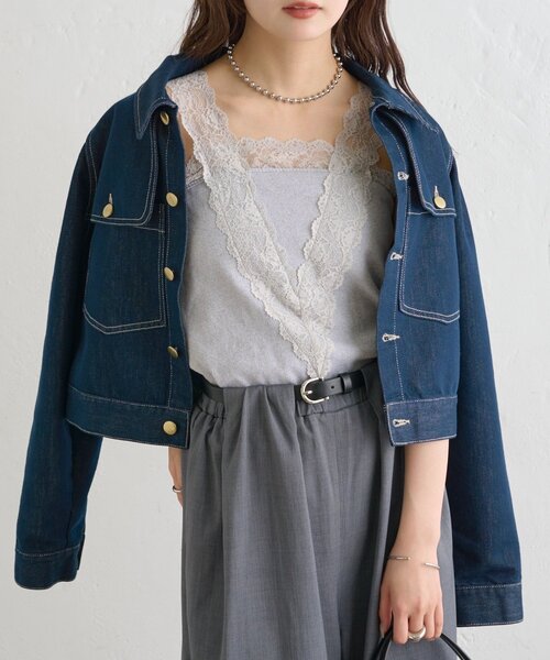 mystic(ミスティック)の「パット付きVレースタンクトップ(タンクトップ・レディース・ブラック/オフホワイト/グレー・FREE)」の3枚目の写真