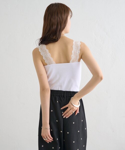 mystic(ミスティック)の「パット付きVレースタンクトップ(タンクトップ・レディース・ブラック/オフホワイト/グレー・FREE)」の7枚目の写真
