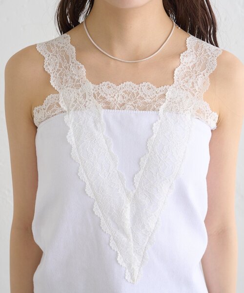 mystic(ミスティック)の「パット付きVレースタンクトップ(タンクトップ・レディース・ブラック/オフホワイト/グレー・FREE)」の12枚目の写真