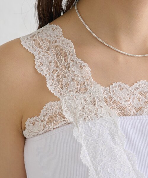 mystic(ミスティック)の「パット付きVレースタンクトップ(タンクトップ・レディース・ブラック/オフホワイト/グレー・FREE)」の13枚目の写真