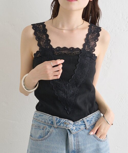 mystic(ミスティック)の「パット付きVレースタンクトップ(タンクトップ・レディース・ブラック/オフホワイト/グレー・FREE)」の15枚目の写真