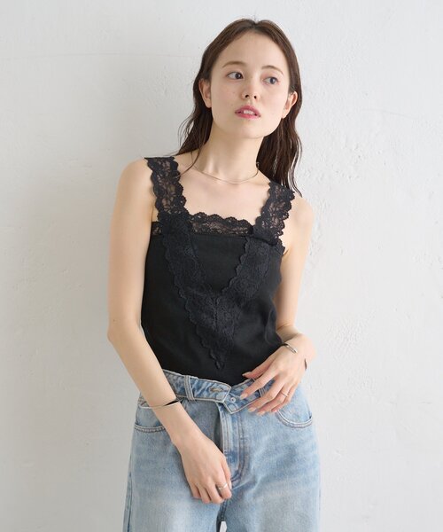 mystic(ミスティック)の「パット付きVレースタンクトップ(タンクトップ・レディース・ブラック/オフホワイト/グレー・FREE)」の21枚目の写真