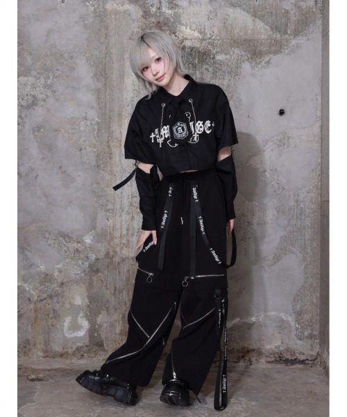 Amilige（アミリージュ）の「トリプルファスナーワイドパンツ（その他パンツ・レディース・ブラック・FREE）」の3枚目の写真