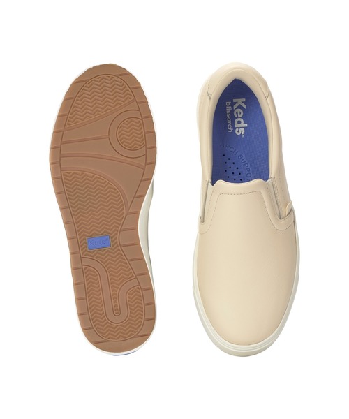Keds(ケッズ)の「Keds ケッズ パーク スリップオン レザー ベージュ(スニーカー・レディース・ベージュ・25.0cm/24.5cm/24.0cm/23.5cm/23.0cm/22.5cm)」の5枚目の写真
