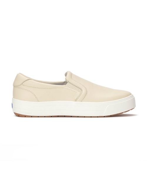 Keds(ケッズ)の「Keds ケッズ パーク スリップオン レザー ベージュ(スニーカー・レディース・ベージュ・25.0cm/24.5cm/24.0cm/23.5cm/23.0cm/22.5cm)」の2枚目の写真