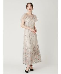 FRAY I.D | フラワーエンブロイダリーチュールレイヤードドレス(ドレス)