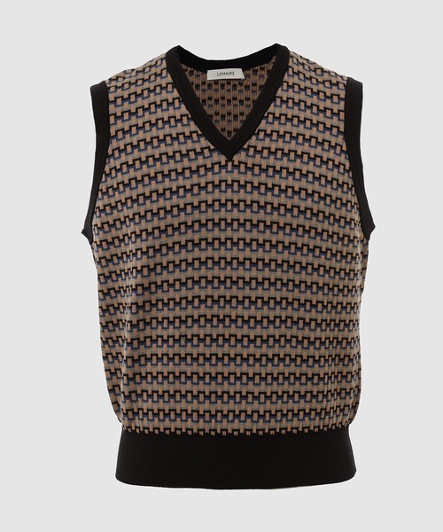 LEMAIRE(ルメール)の「V NECK JACQUARD VEST(ベスト・メンズ・ブラック系その他・M/S)」の1枚目の写真