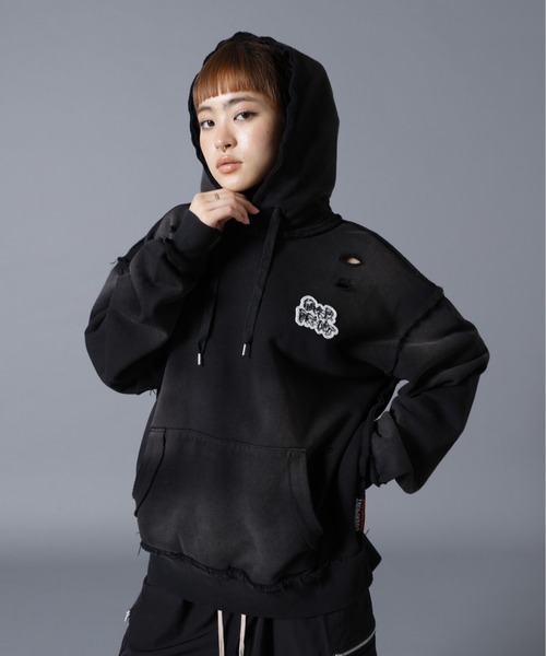 over print(オーバープリント)の「overprint/オーバープリント/PATCH Hoodie(パーカー・レディース・ブラック/ピンク・M/L/S)」の15枚目の写真