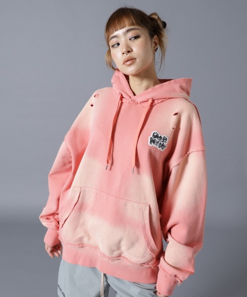 over print(オーバープリント)の「overprint/オーバープリント/PATCH Hoodie(パーカー・レディース・ブラック/ピンク・M/L/S)」の21枚目の写真