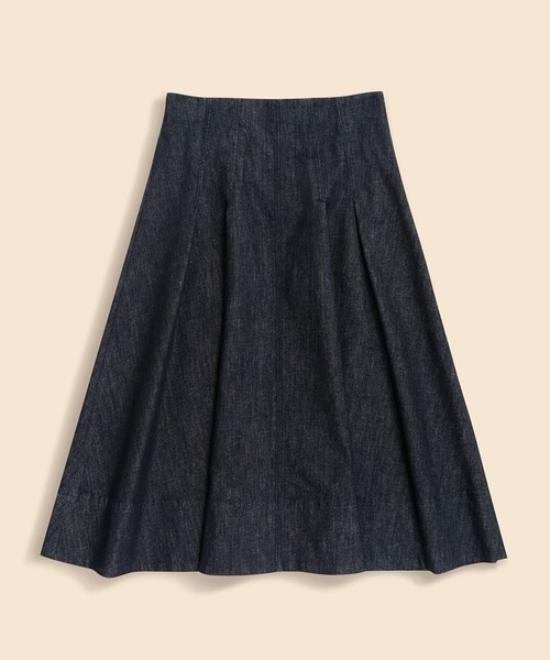 BROOKS BROTHERS(ブルックスブラザーズ)の「ストレッチコットンデニム ミディ フレアスカート(スカート・レディース・ネイビー・0/2/4/6/8)」の1枚目の写真