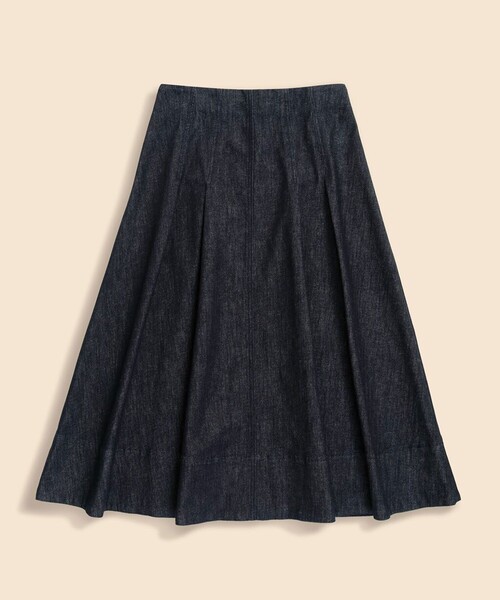 BROOKS BROTHERS(ブルックスブラザーズ)の「ストレッチコットンデニム ミディ フレアスカート(スカート・レディース・ネイビー・0/2/4/6/8)」の2枚目の写真