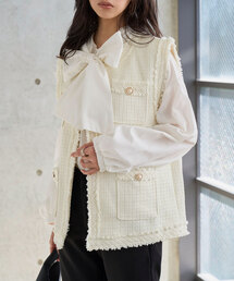 KOBE LETTUCE（コウベレタス）の「フリンジツイードジレ（ベスト）」