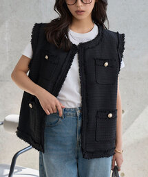 KOBE LETTUCE（コウベレタス）の「フリンジツイードジレ（ベスト）」