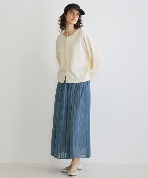 NICOLE white（ニコルホワイト）の「シアーデニムプリーツスカート（スカート・レディース・サックスブルー/ブルー・FREE）」の13枚目の写真