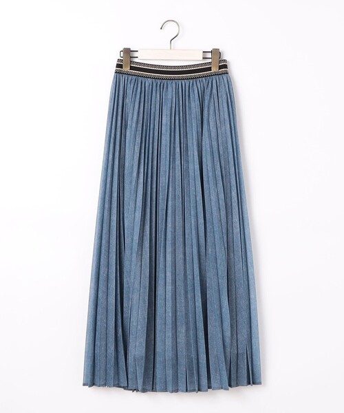 NICOLE white（ニコルホワイト）の「シアーデニムプリーツスカート（スカート・レディース・サックスブルー/ブルー・FREE）」の19枚目の写真