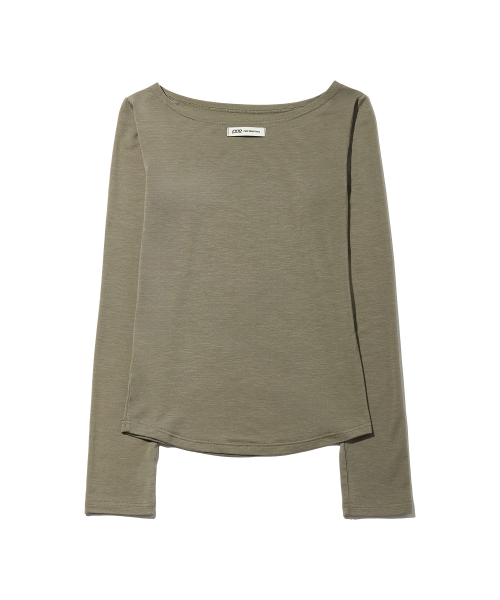 PIECEMAKER（ピースメーカー）の「PCE クラックロゴボートネックスリムロングスリーブ（カーキ）（Tシャツ/カットソー・レディース・その他・FREE）」の5枚目の写真