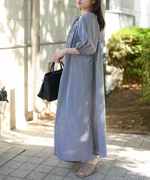 【indian Cotton Collection】2WAYネックフリルワンピース