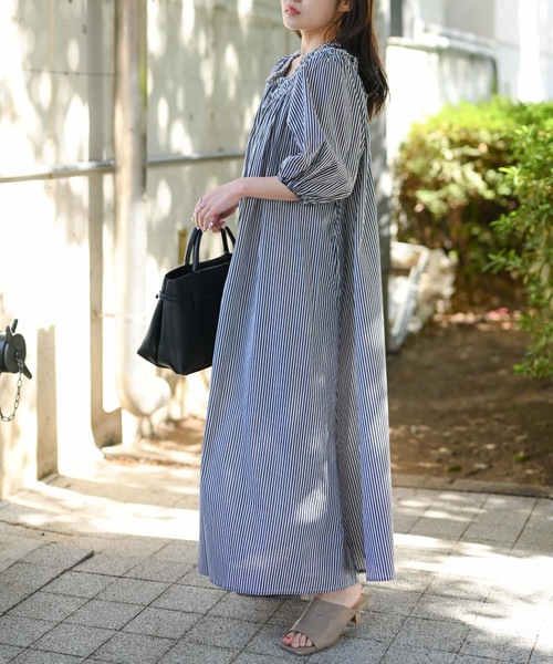 セール】【indian Cotton Collection】2WAYネックフリルワンピース 