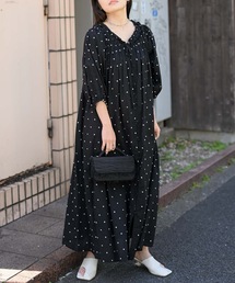 【indian Cotton Collection】2WAYネックフリルワンピース