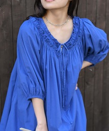 【indian Cotton Collection】2WAYネックフリルワンピース