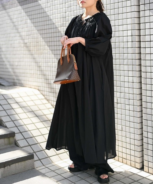 セール】【indian Cotton Collection】2WAYネックフリルワンピース 
