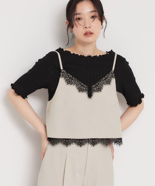 THE SHOP TK (ザ ショップ ティーケー )の「さりげないフリルがアクセント チェック柄5分袖カットソー(Tシャツ/カットソー・レディース・ダークブラウン/ブラック/アイボリー・13/12)」の7枚目の写真