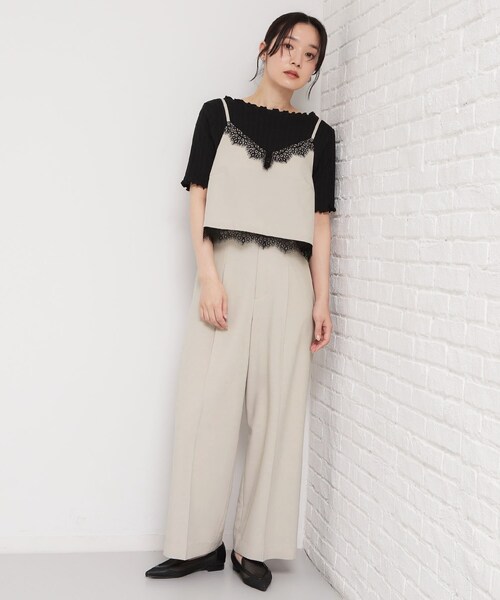 THE SHOP TK (ザ ショップ ティーケー )の「さりげないフリルがアクセント チェック柄5分袖カットソー(Tシャツ/カットソー・レディース・ダークブラウン/ブラック/アイボリー・13/12)」の9枚目の写真