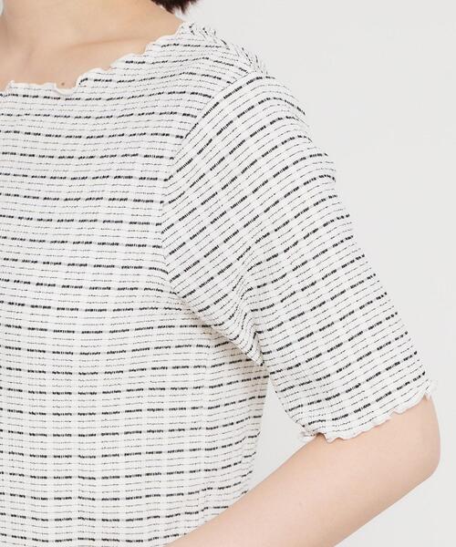THE SHOP TK (ザ ショップ ティーケー )の「さりげないフリルがアクセント チェック柄5分袖カットソー(Tシャツ/カットソー・レディース・ダークブラウン/ブラック/アイボリー・13/12)」の19枚目の写真