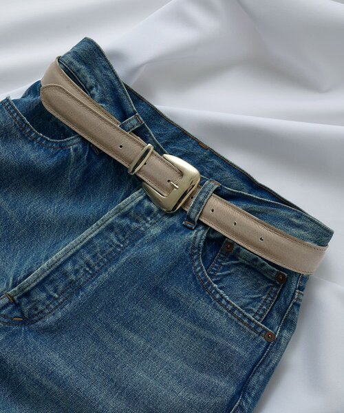 Drawing Numbers（ドローイング ナンバーズ）の「【Drawing Numbers】＜インフルエンサーコラボ＞スクエアバックルベルト（ベルト・レディース・ベージュ/ブラック/ブラウン・40/38）」の3枚目の写真