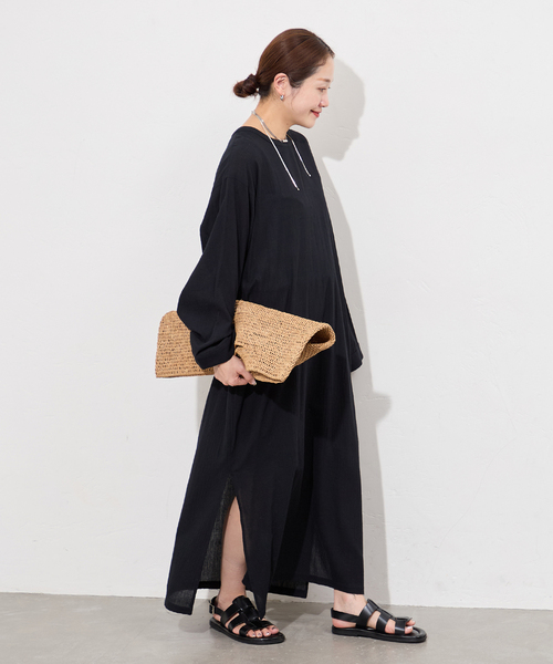 JOURNAL STANDARD(ジャーナルスタンダード)の「ソフトガーゼ2WAYワンピース(ワンピース・レディース・ホワイト/ブラック・FREE)」の1枚目の写真