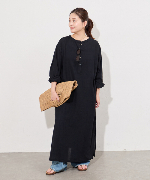 JOURNAL STANDARD(ジャーナルスタンダード)の「ソフトガーゼ2WAYワンピース(ワンピース・レディース・ホワイト/ブラック・FREE)」の4枚目の写真