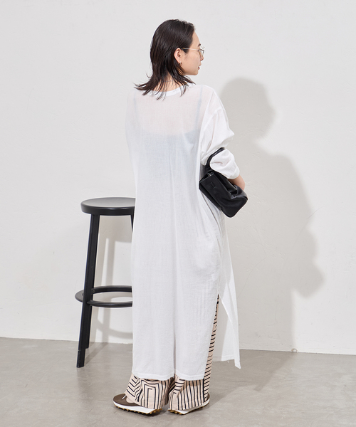 JOURNAL STANDARD(ジャーナルスタンダード)の「ソフトガーゼ2WAYワンピース(ワンピース・レディース・ホワイト/ブラック・FREE)」の5枚目の写真