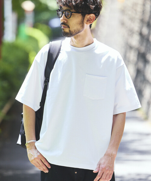 FREAK'S STORE(フリークスストア)の「AIRDRY HIGH TECHYARN 7.7オンス ビックシルエット クルーネック ポケットTシャツ/エアドライ ポリエステル Tシャツ/吸水速乾/遮熱(Tシャツ/カットソー・メンズ・ホワイト/チャコールグレー/ブラック/ブラウン/グリーン/ミント/カモフラージュ・SMALL/MEDIUM/LARGE)」の20枚目の写真