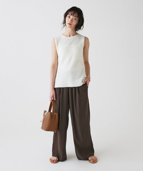 BABYLONE(バビロン)の「イージースラックスパンツ/ ハンドウォッシャブル(スラックス・レディース・ライトベージュ/ブラウン・フリー)」の6枚目の写真