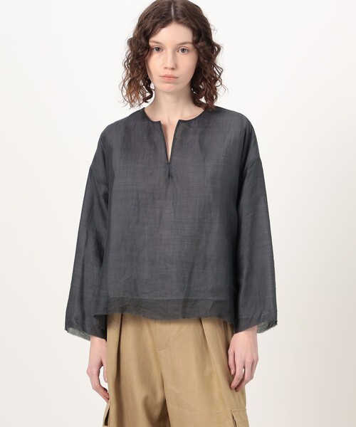 HAVERSACK(ハバーザック)の「HAVERSACK ラミーツイル 2-wayブラウス(シャツ/ブラウス・レディース・グレー系その他2・1)」の3枚目の写真