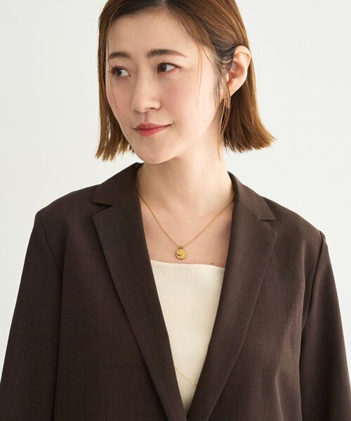 YECCA VECCA（イェッカヴェッカ）の「【マシンウォッシャブル】リネンライクジャケット（テーラードジャケット・レディース・ネイビー/ライトベージュ/ブラウン・FREE）」の19枚目の写真