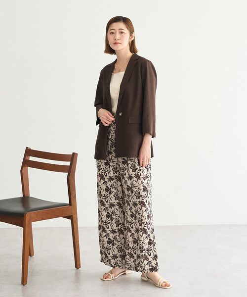 YECCA VECCA（イェッカヴェッカ）の「【マシンウォッシャブル】リネンライクジャケット（テーラードジャケット・レディース・ネイビー/ライトベージュ/ブラウン・FREE）」の22枚目の写真