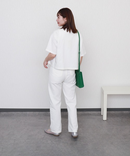libelle more（リベル モア）の「USAコットンショート丈プリントTシャツ【接触冷感】（Tシャツ/カットソー・レディース・ブラック/ブラウン/オフホワイト/チャコールグレー・L/M）」の7枚目の写真