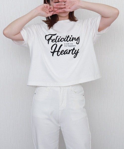 libelle more（リベル モア）の「USAコットンショート丈プリントTシャツ【接触冷感】（Tシャツ/カットソー・レディース・ブラック/ブラウン/オフホワイト/チャコールグレー・L/M）」の8枚目の写真