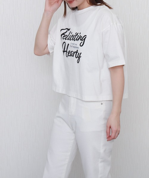 libelle more（リベル モア）の「USAコットンショート丈プリントTシャツ【接触冷感】（Tシャツ/カットソー・レディース・ブラック/ブラウン/オフホワイト/チャコールグレー・L/M）」の9枚目の写真