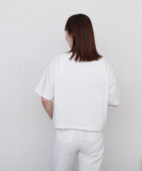 libelle more（リベル モア）の「USAコットンショート丈プリントTシャツ【接触冷感】（Tシャツ/カットソー・レディース・ブラック/ブラウン/オフホワイト/チャコールグレー・L/M）」の10枚目の写真