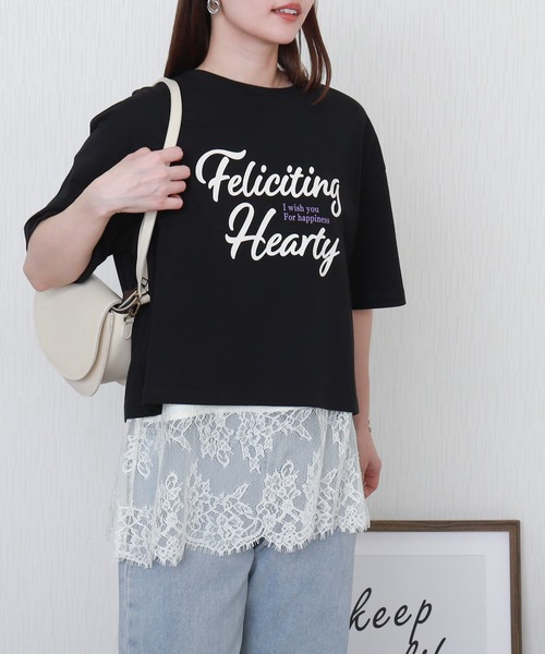 libelle more（リベル モア）の「USAコットンショート丈プリントTシャツ【接触冷感】（Tシャツ/カットソー・レディース・ブラック/ブラウン/オフホワイト/チャコールグレー・L/M）」の17枚目の写真