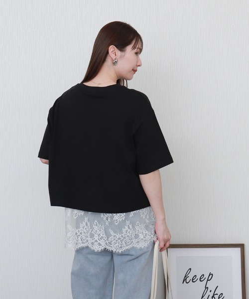 libelle more（リベル モア）の「USAコットンショート丈プリントTシャツ【接触冷感】（Tシャツ/カットソー・レディース・ブラック/ブラウン/オフホワイト/チャコールグレー・L/M）」の19枚目の写真