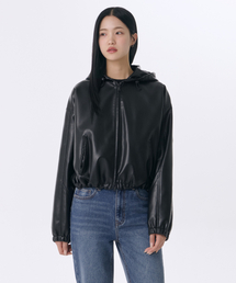 MUSINSA STANDARD WOMAN(���V���T�X�^���_�[�h�E�[�}��)�̃E�B�����Y �V���Z�e�B�b�N���U�[ �N���b�v �t�[�h�p�[�J�[ �W���P�b�g [�u���b�N](���C�_�[�X�W���P�b�g)